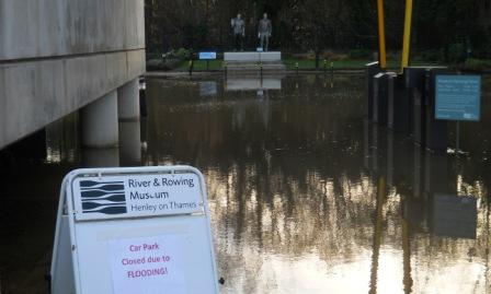 River and Rowing museum car park flooded
